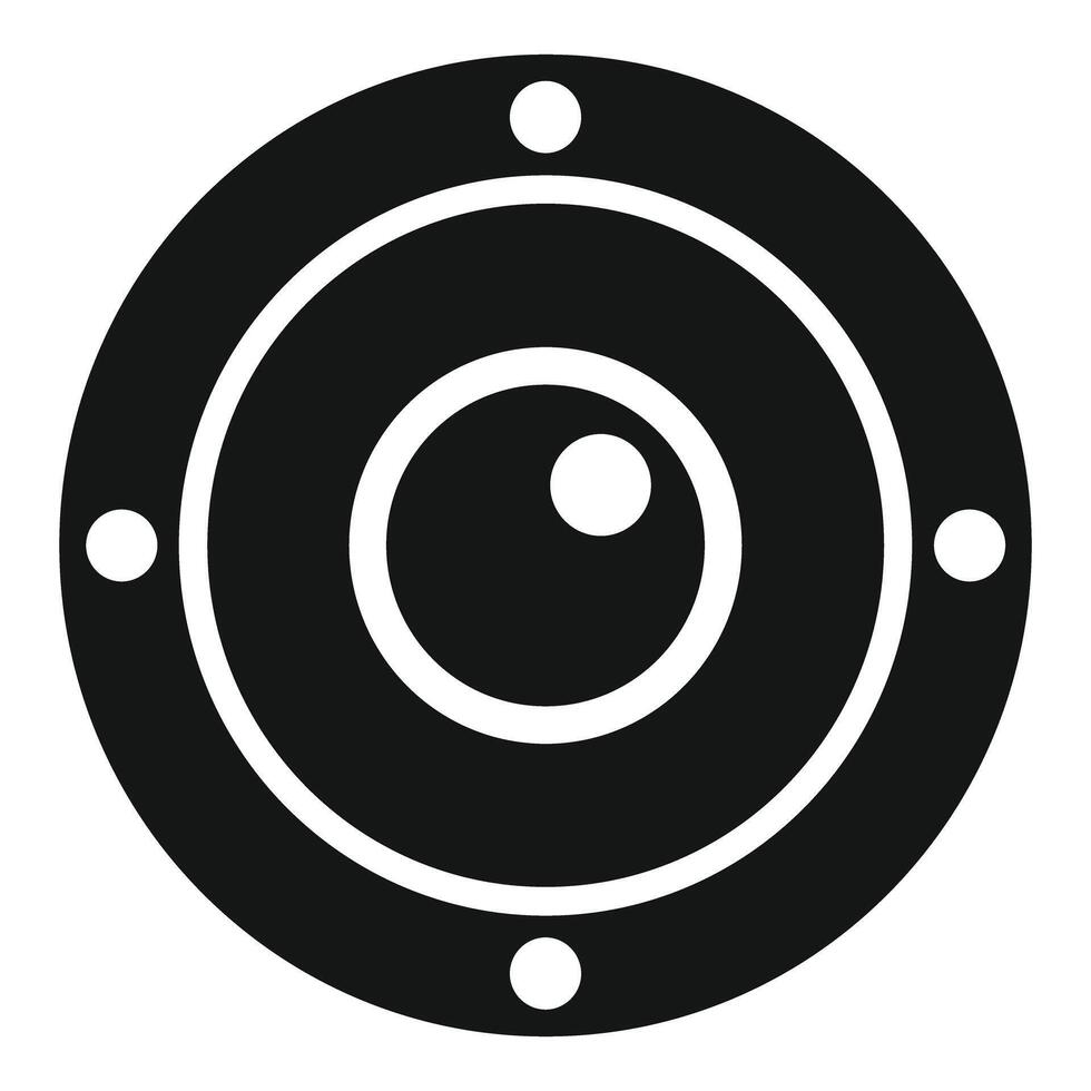 Round audio speaker icon showing sound and music vector