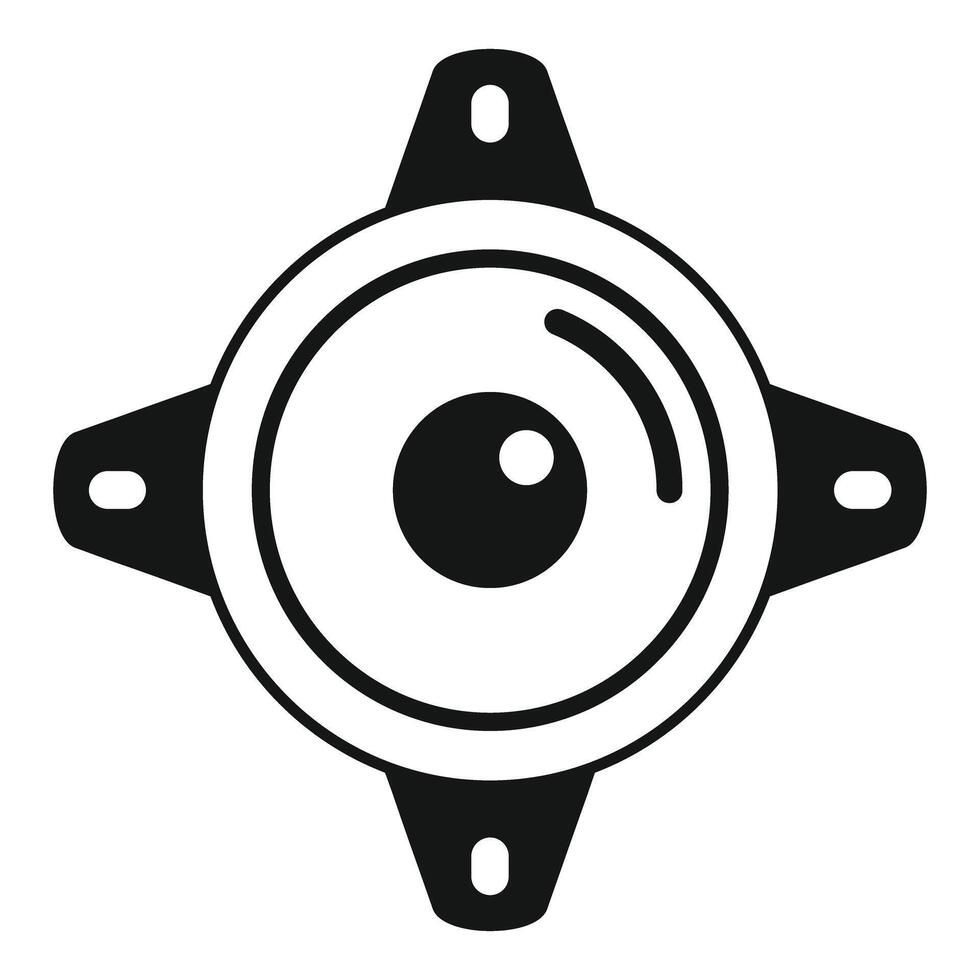 Round speaker with four mounting holes icon vector