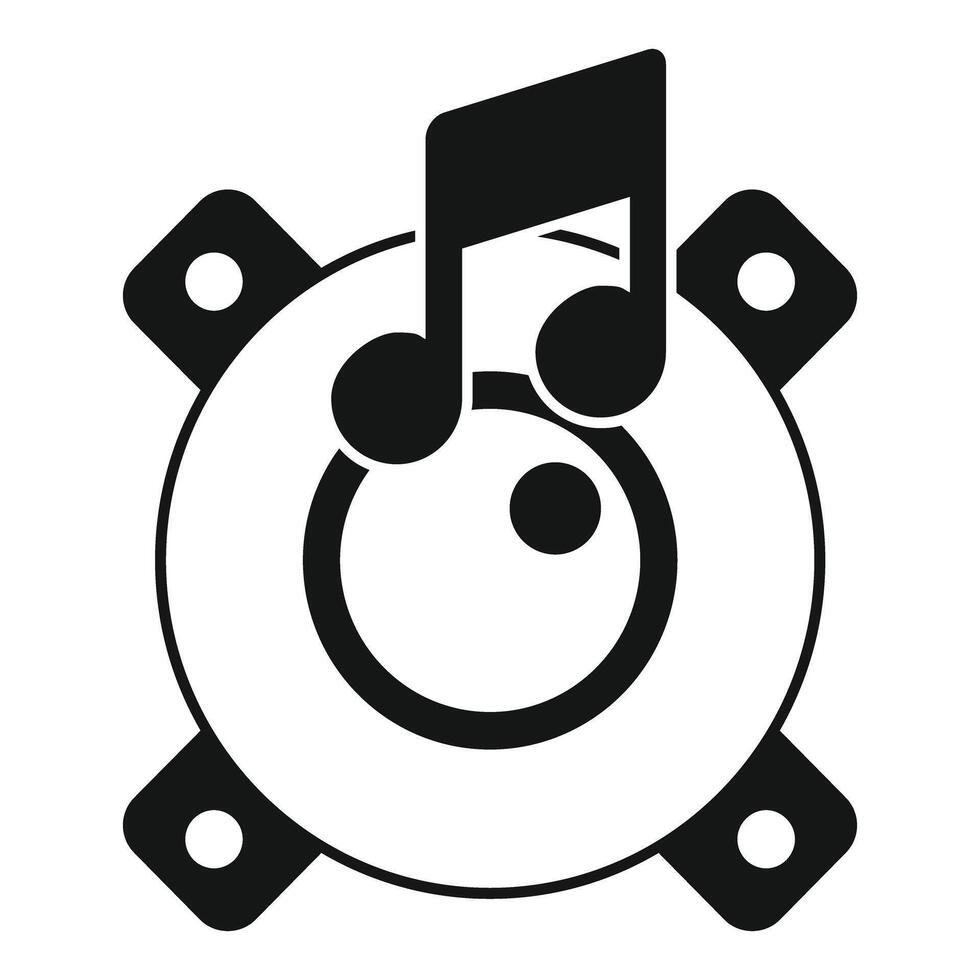 Round speaker playing music icon showing sound and entertainment vector