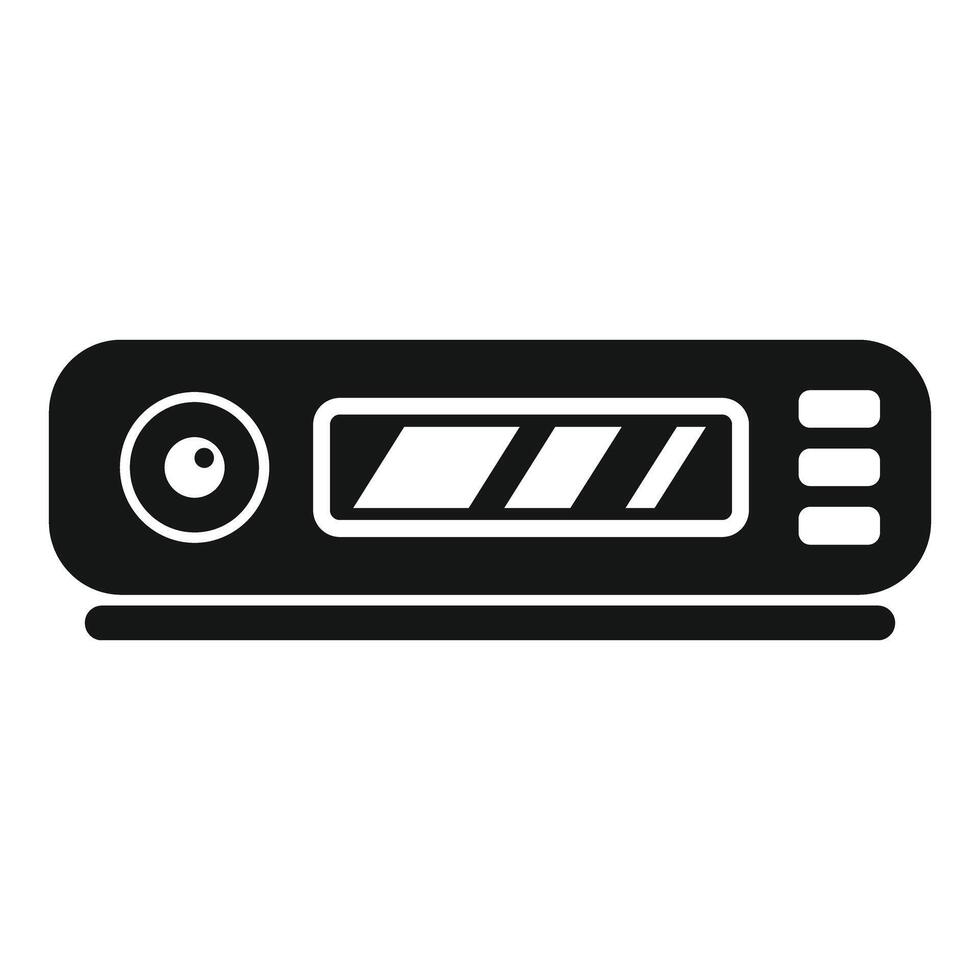 Modern car radio playing music displaying information vector