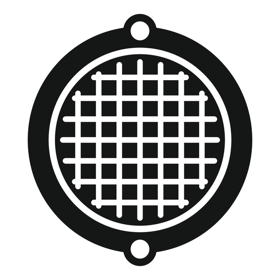 Round waffle iron with holes for baking icon simple style vector
