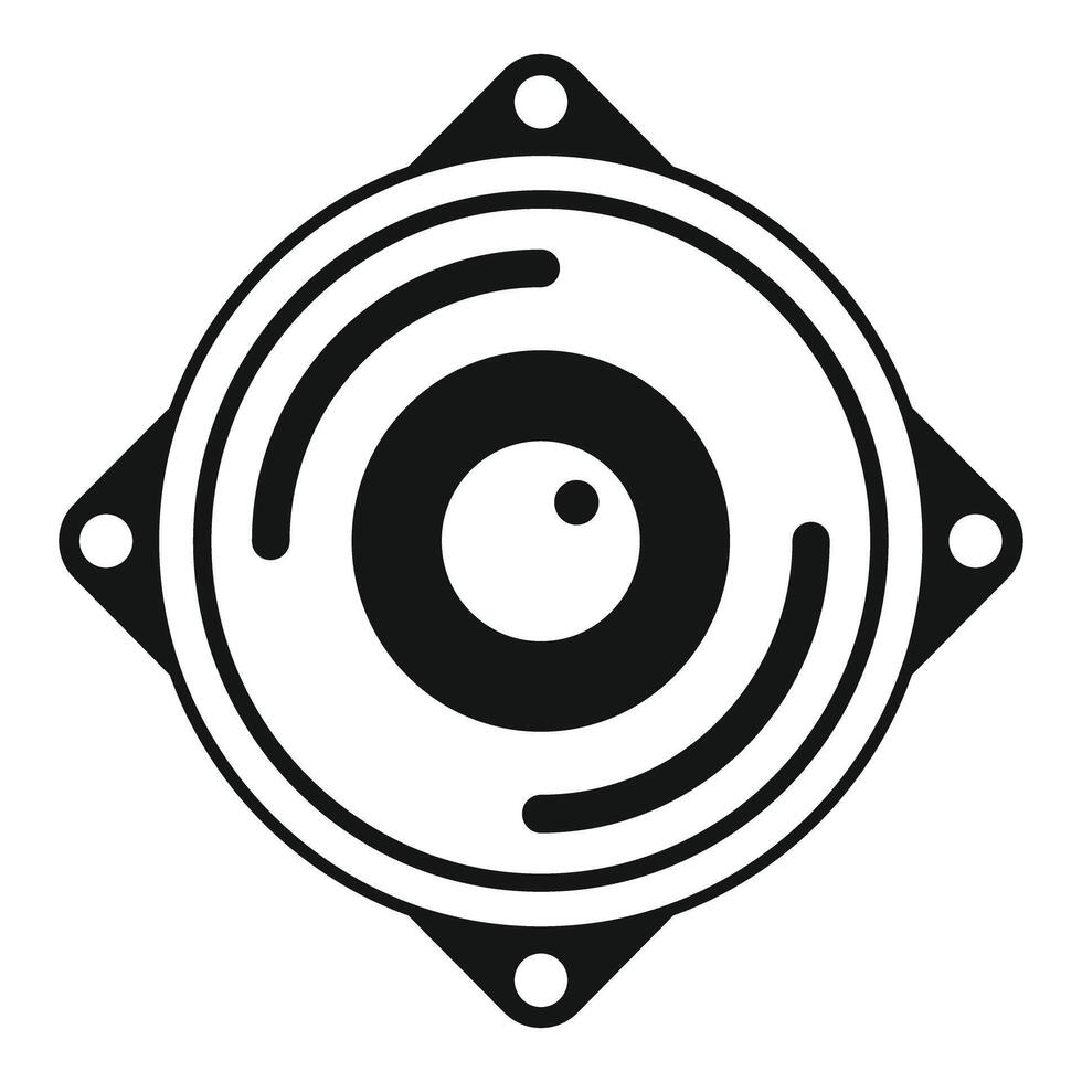 Round speaker icon showing sound and music vector