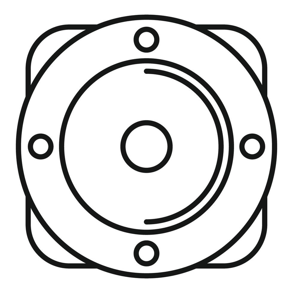 Round speaker blasting music icon thin line vector illustration