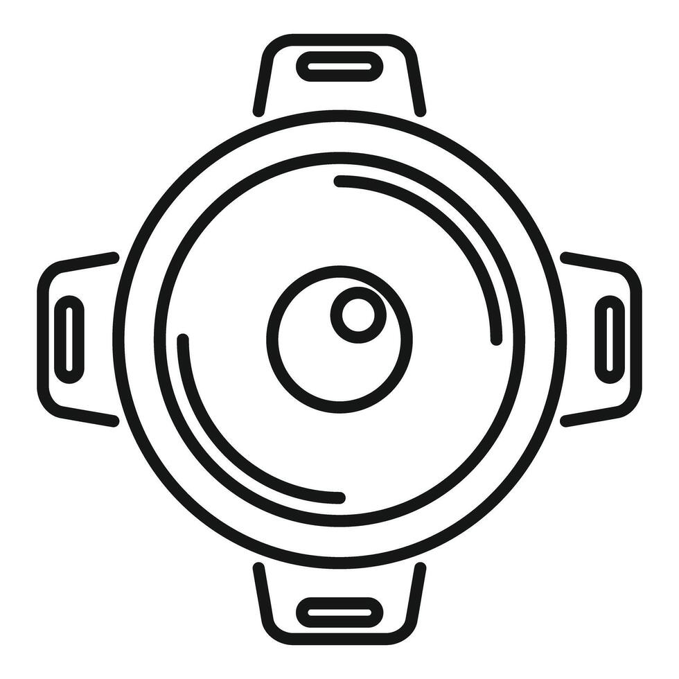 Round empty saucepan with handles icon, kitchen utensil for cooking vector
