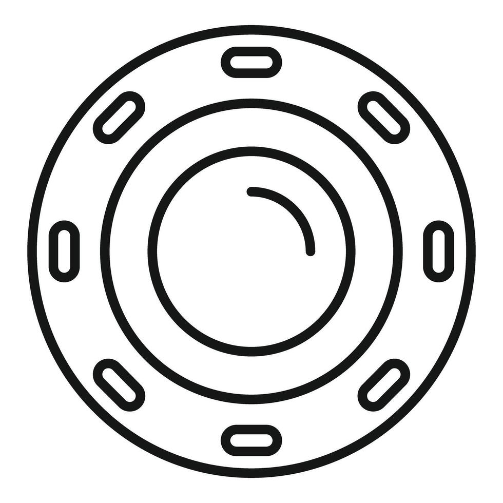 Round spaceship window offering view on space exploration vector