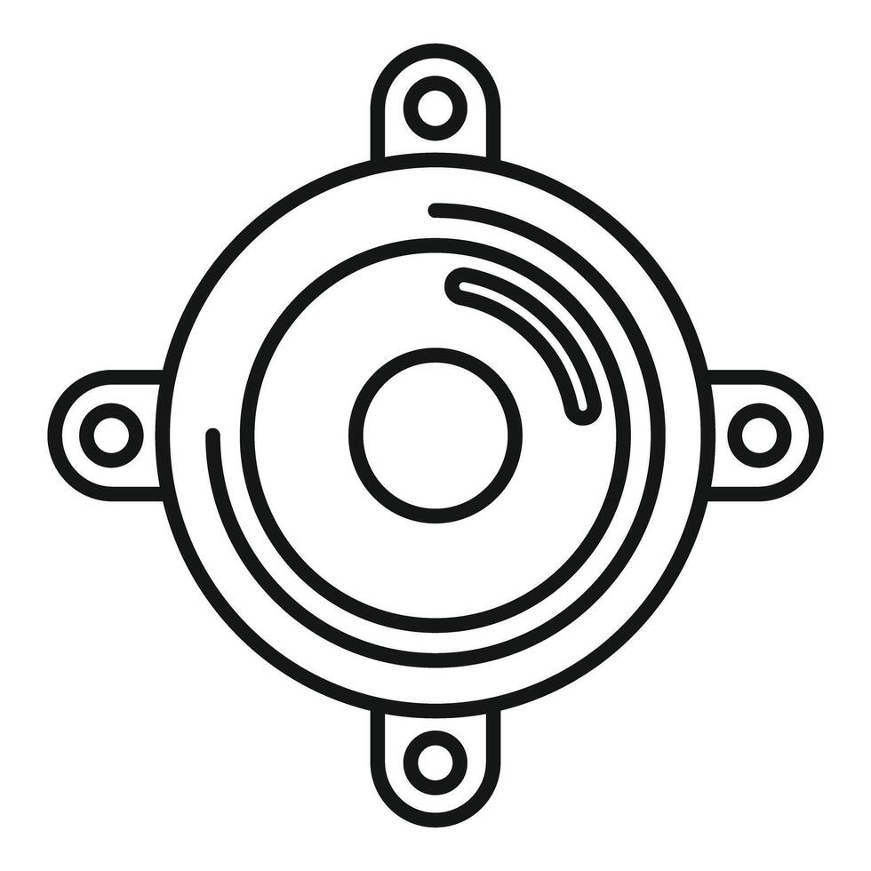 Round car speaker for playing music while driving vector