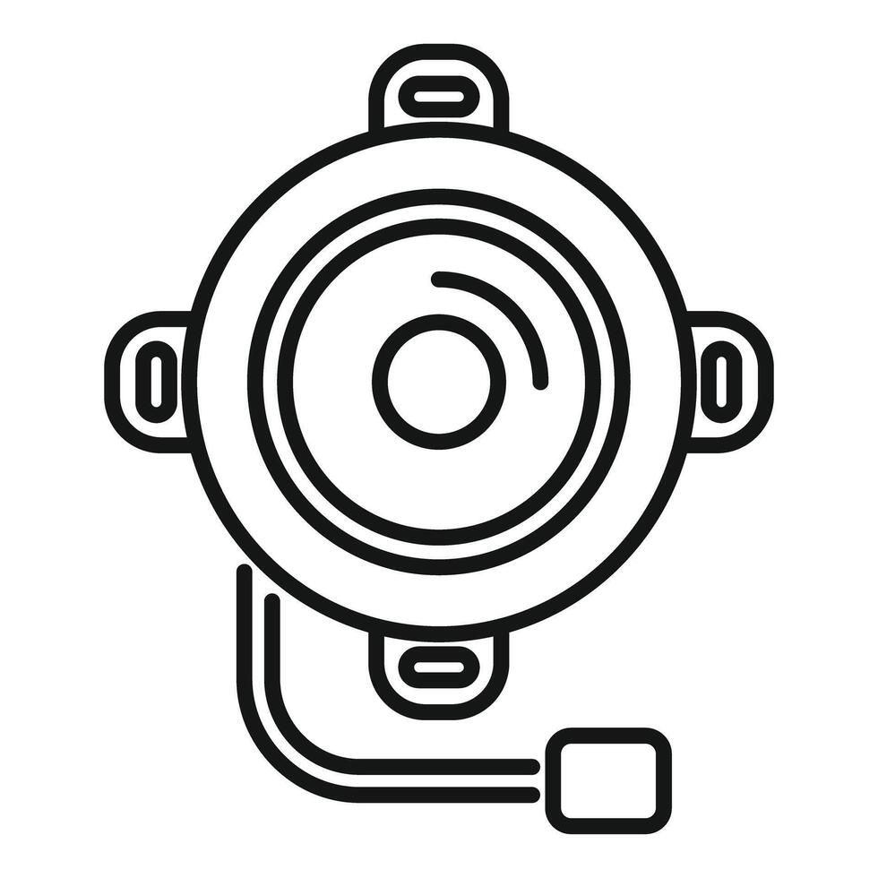 Round web camera connecting with cable on white background vector