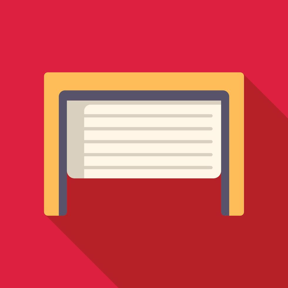 Automatic garage door closing on red background vector