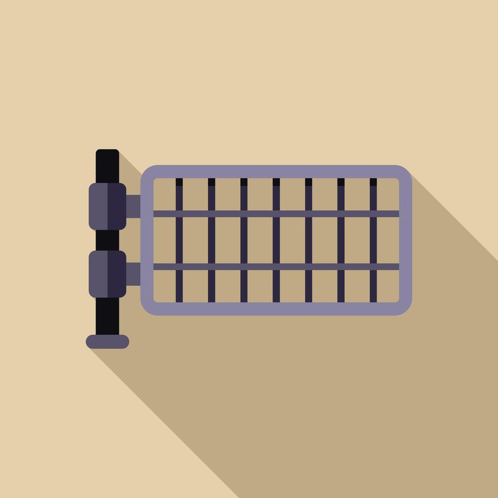 Prison bars mounted on wall casting long shadow vector