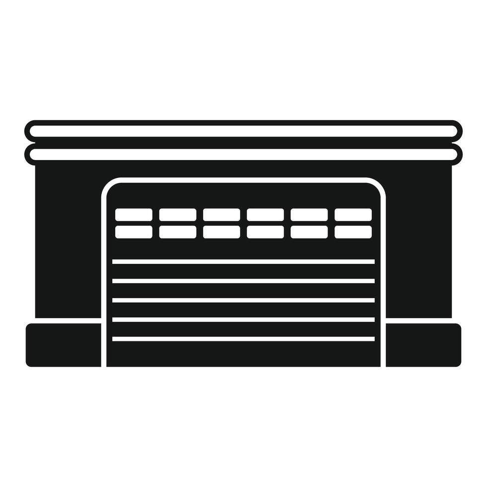 Large automatic garage door closing in modern style vector