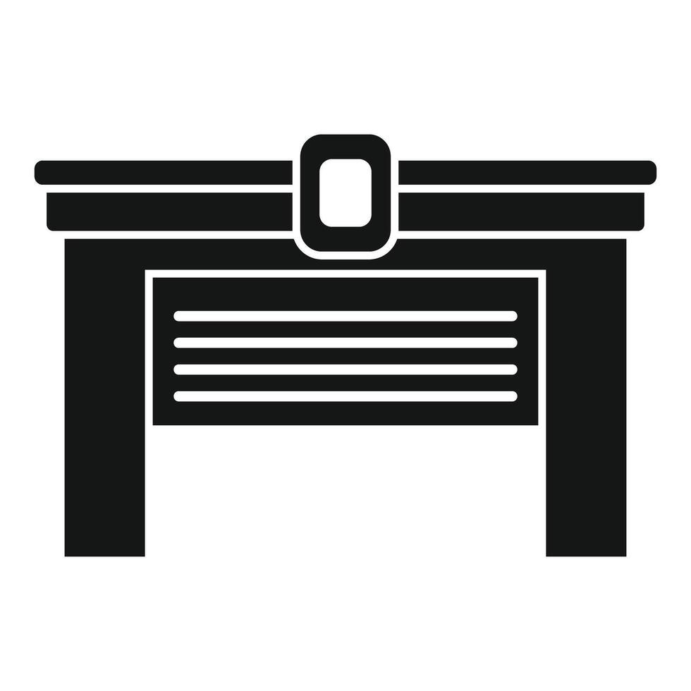 Automatic garage door with remote control icon simple style vector
