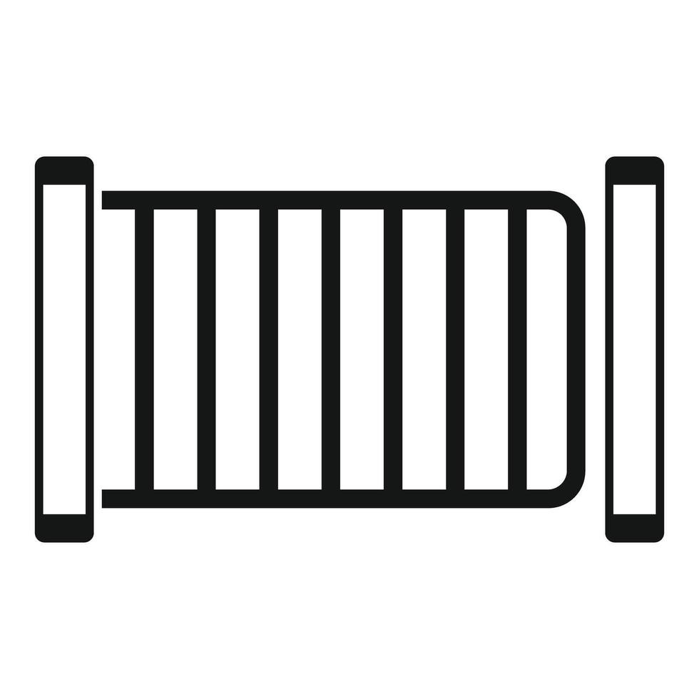 Metal barrier controlling access to restricted area vector
