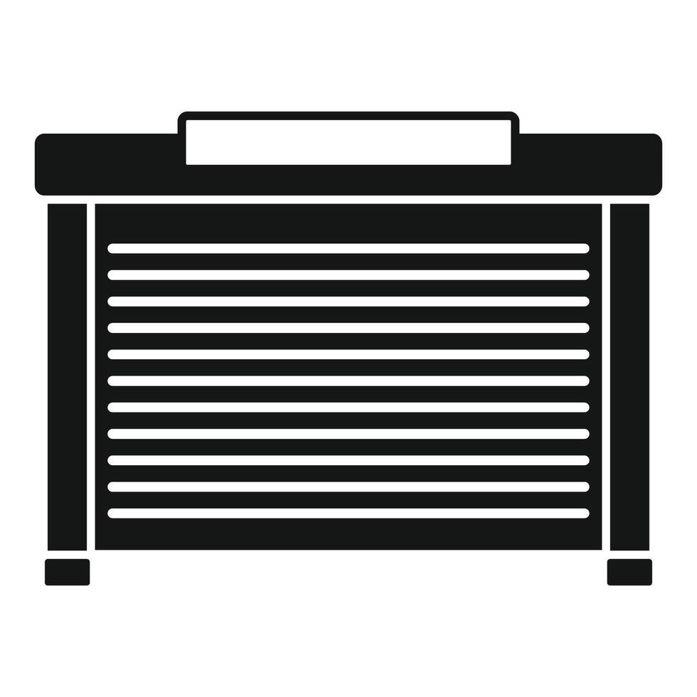 Garage door protecting building at night from burglars vector