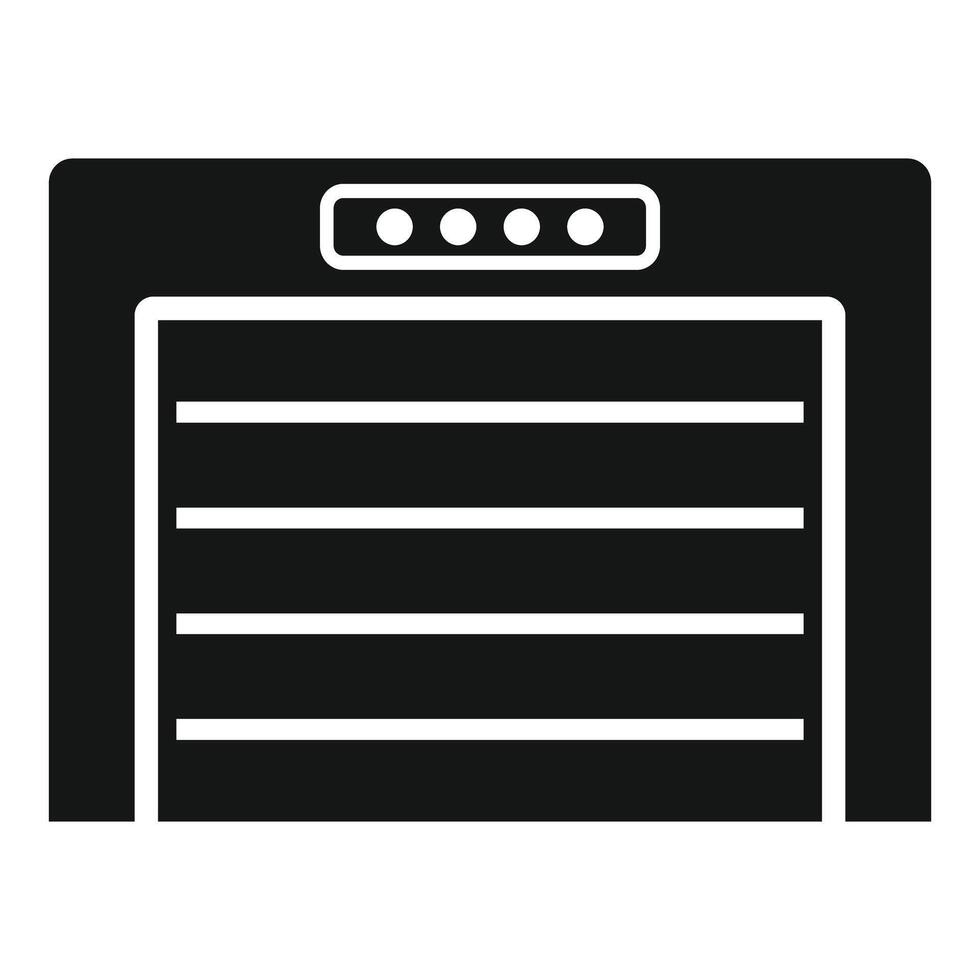Simple black icon of a modern automatic garage door vector