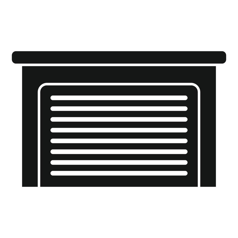Black garage door protecting a building from burglars vector