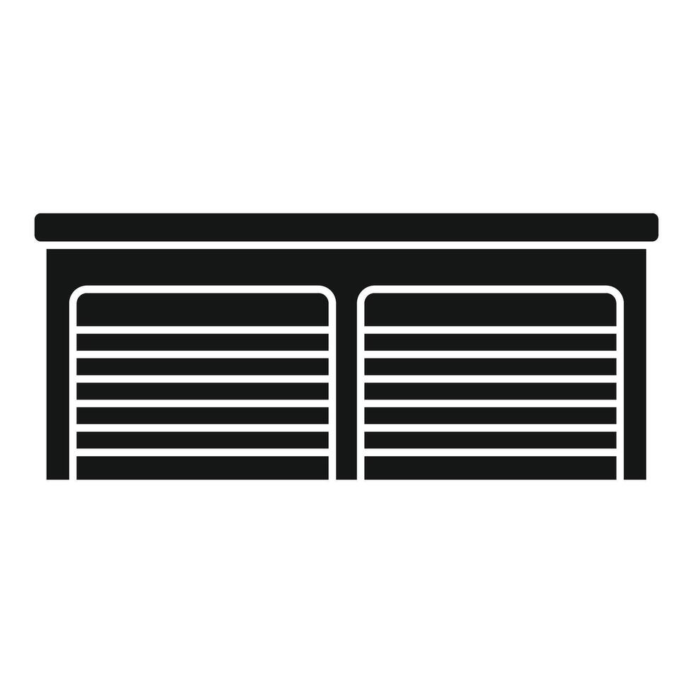 Double garage door closing symbol representing security and protection vector