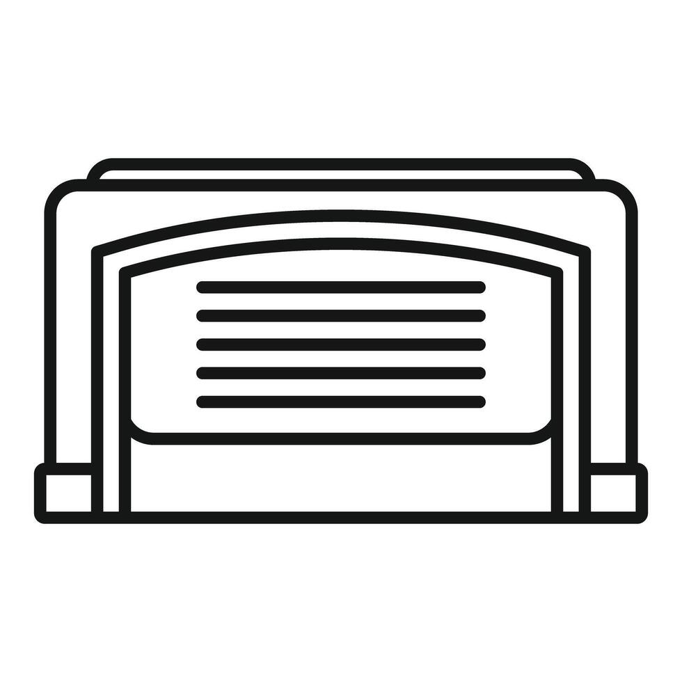 Automatic garage door with metal roller shutter closing vector