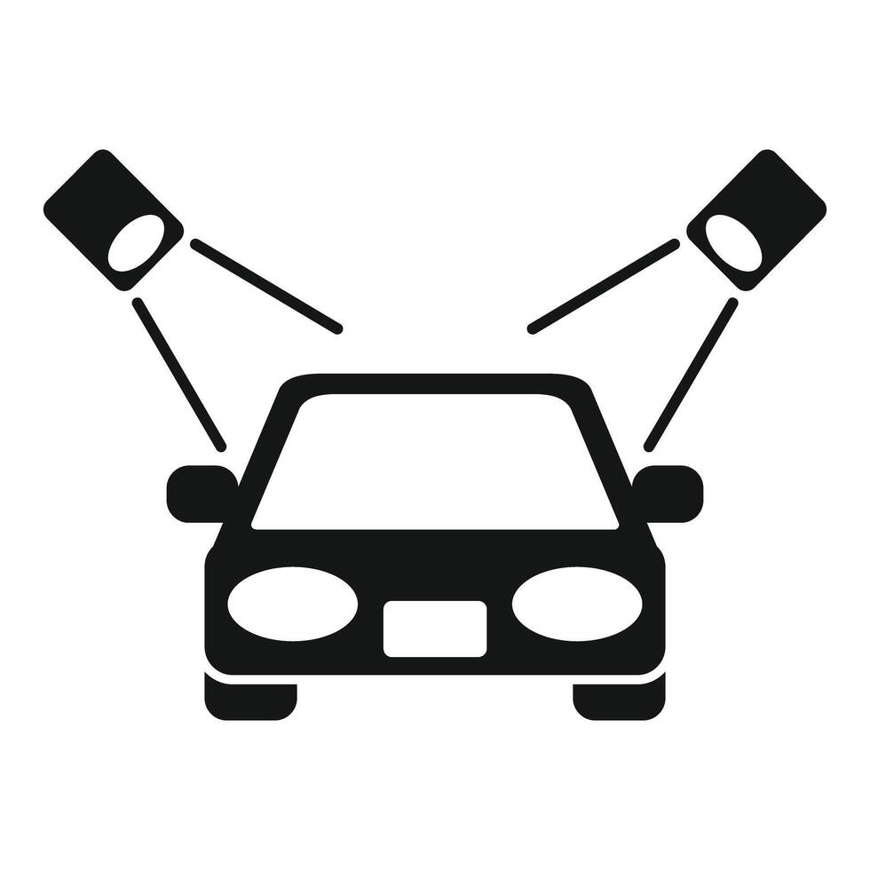 Car wash service logo with automobile getting cleaned icon vector
