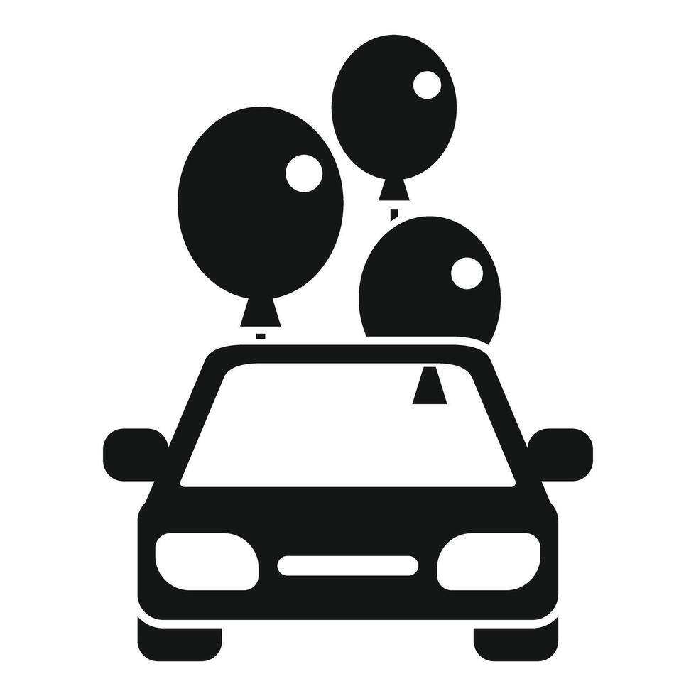Car decorated with balloons for a festive occasion vector