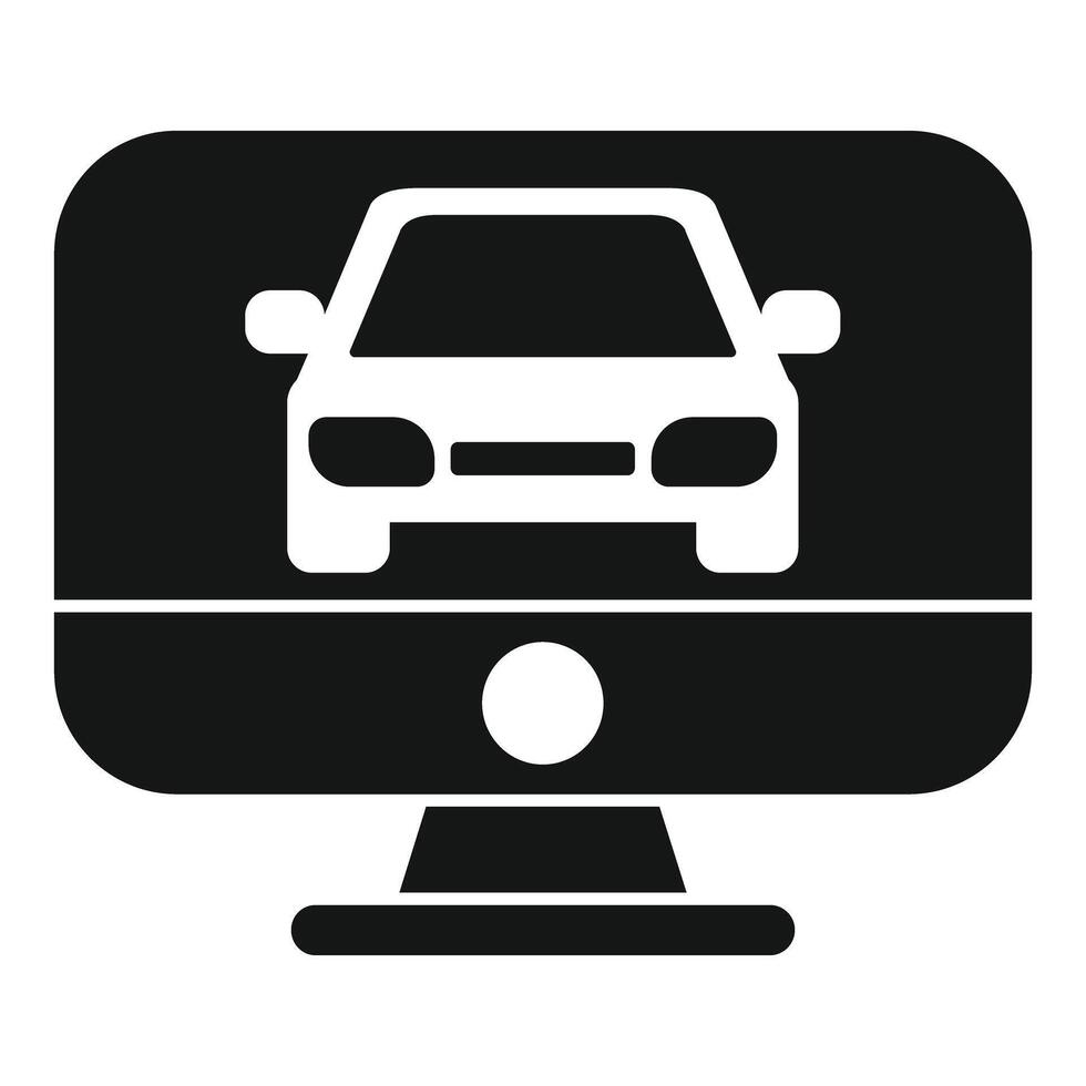 Simple icon of a car displayed on a computer screen vector