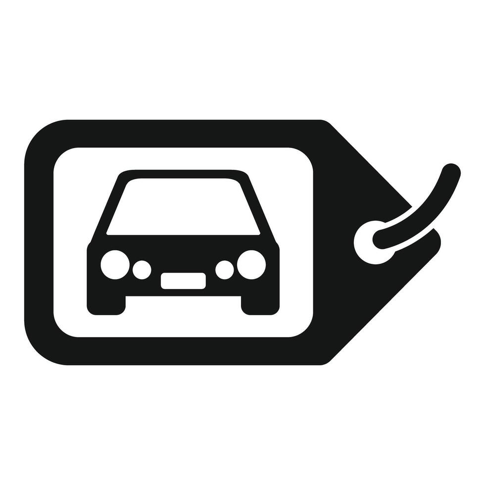 Black car tag showing automobile purchase or rental vector