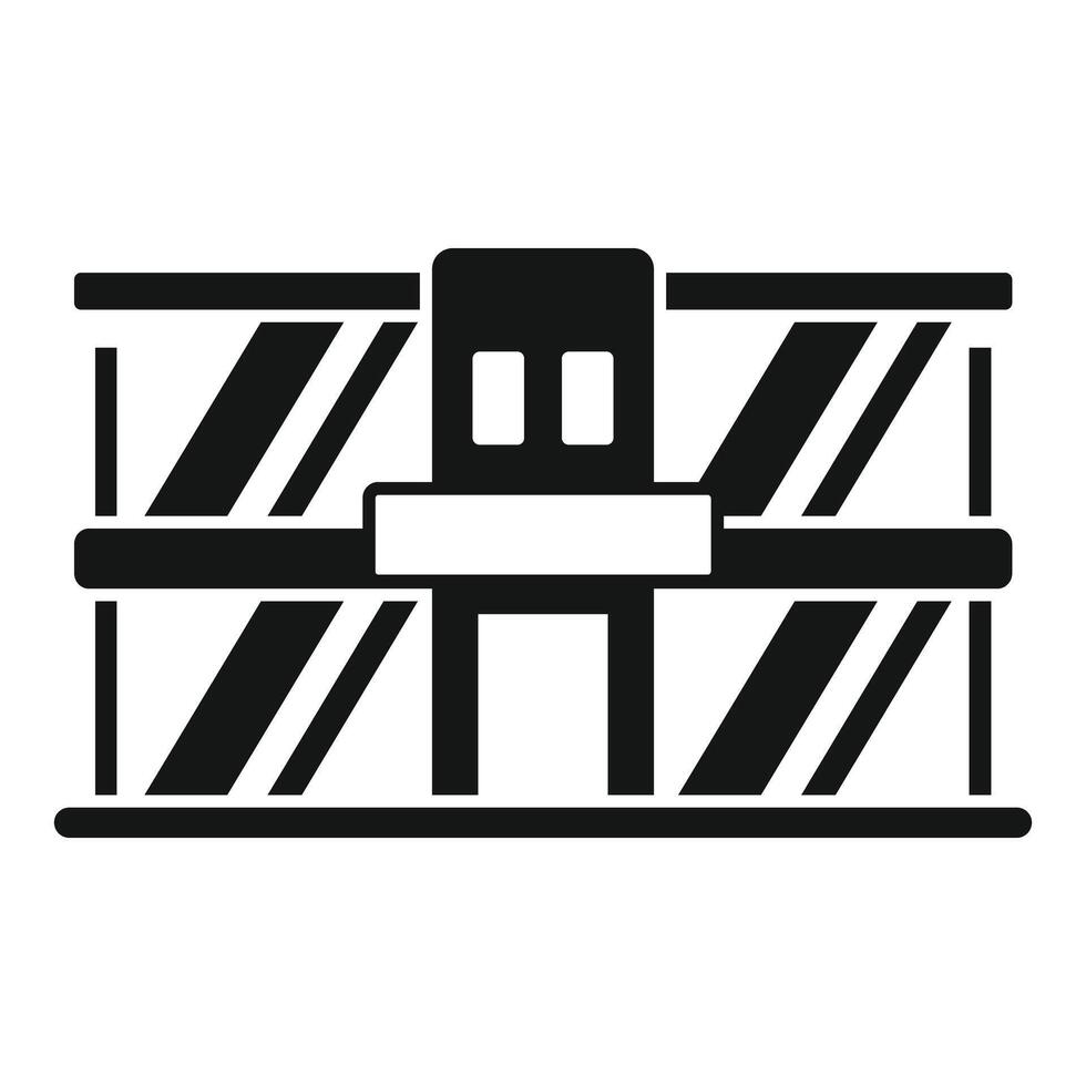 Oil platform building standing on sea icon, simple style vector