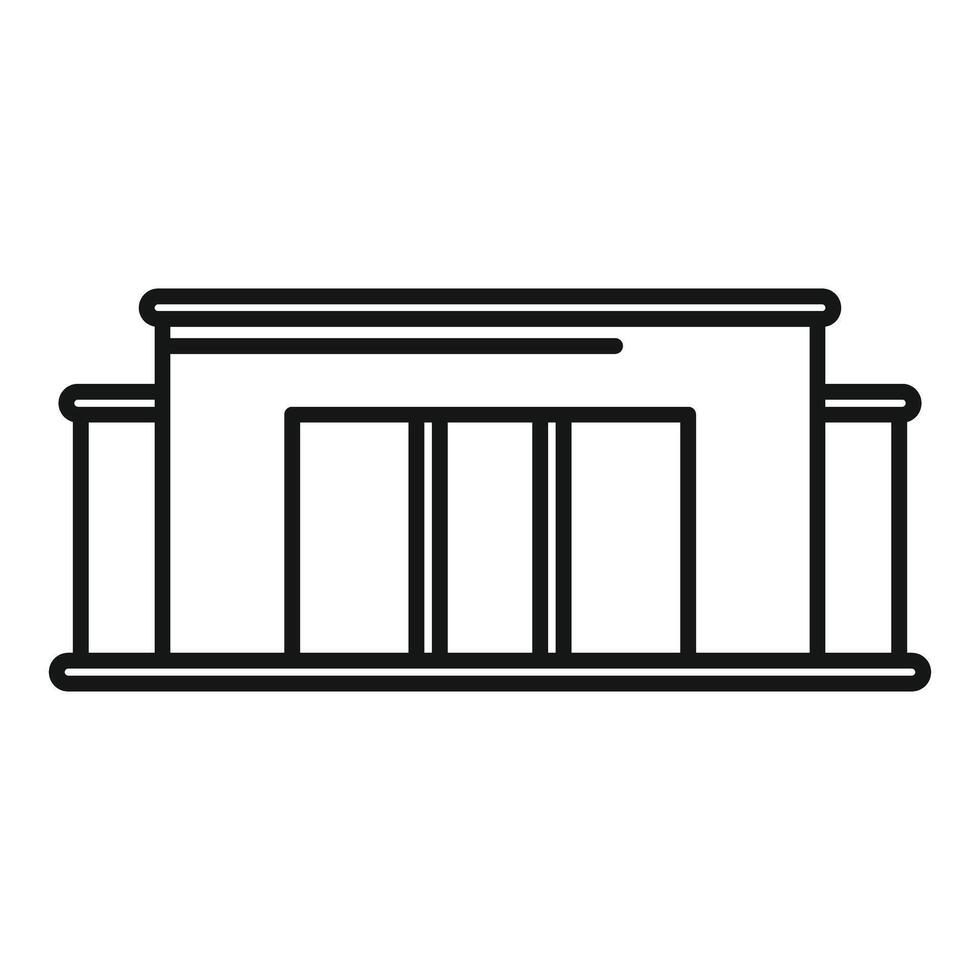 Modern building facade with large windows and columns illustration vector