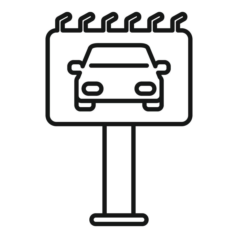 Billboard showing new car model advertisement on highway vector