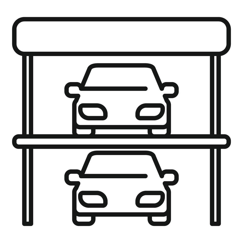 Automated parking system storing vehicles on two levels vector