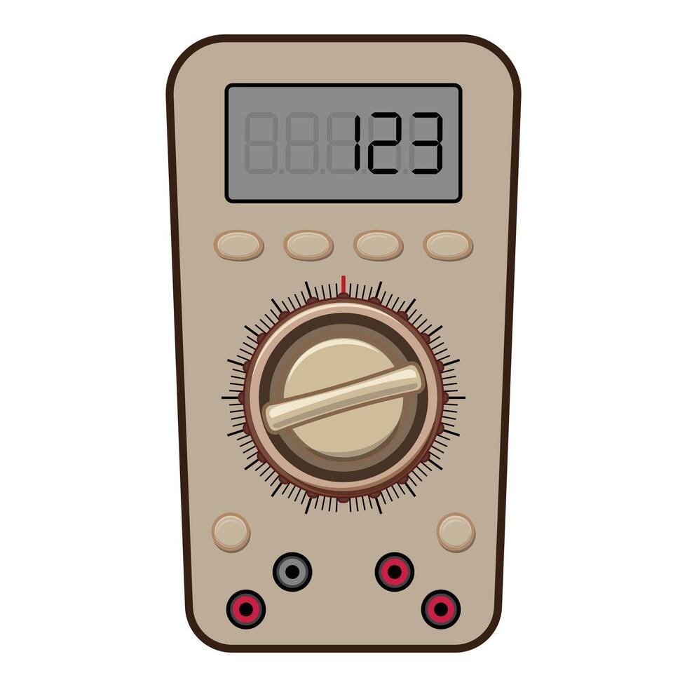 Digital multimeter showing measurement value vector