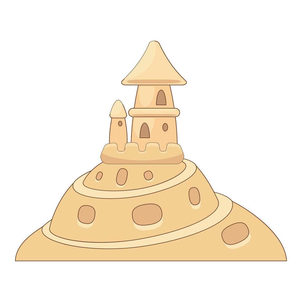 Big sandcastle standing on a beach vector