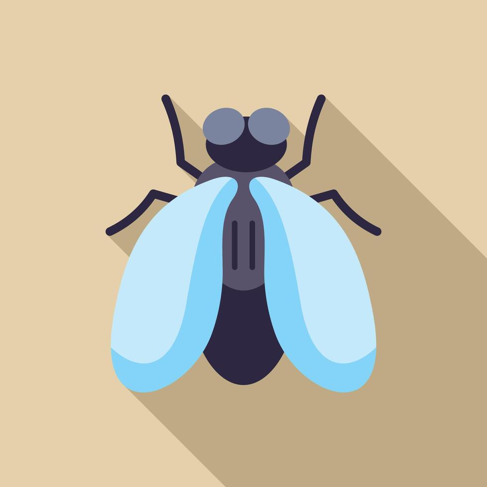 House fly spreading germs with blue wings open wide vector