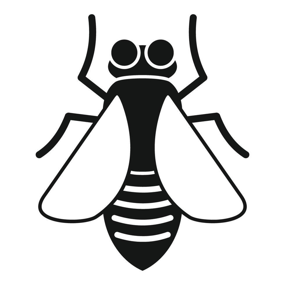 Black and white striped insect spreading its wings icon vector