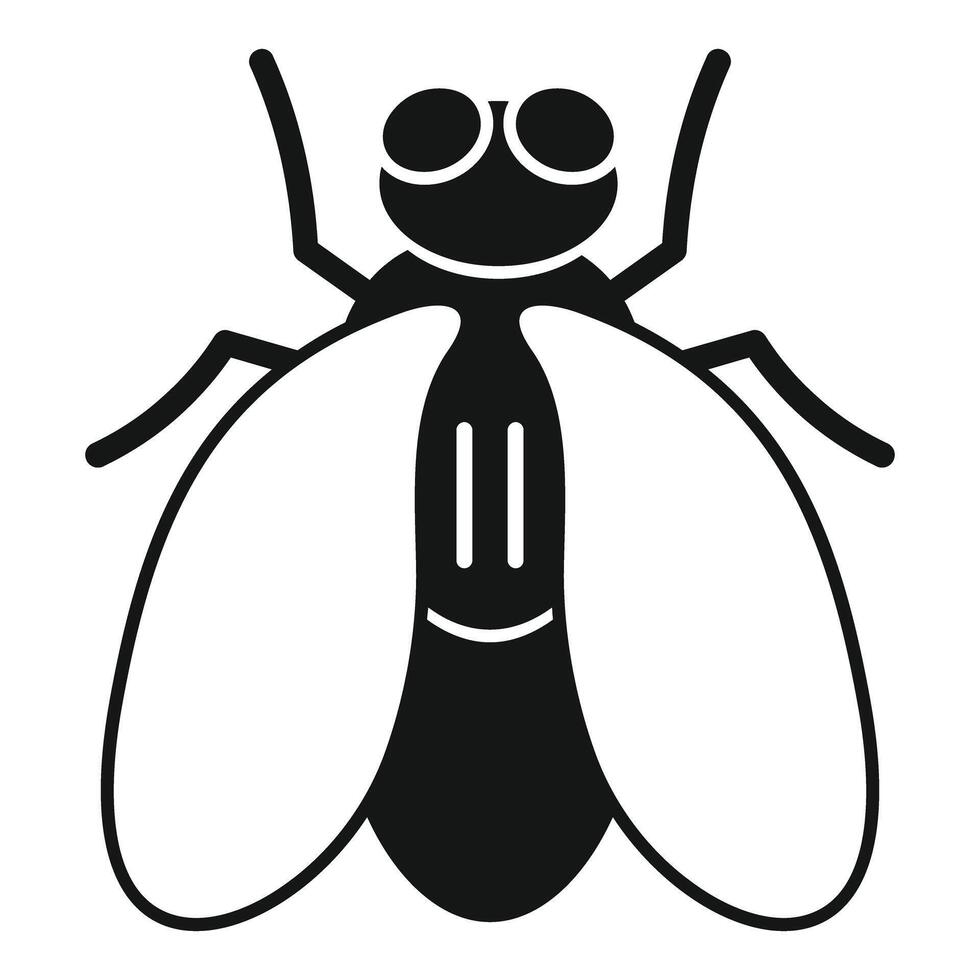 Black and white icon of a fly spreading germs vector