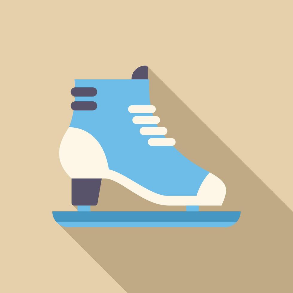 Blue ice skate showing winter sports activity vector