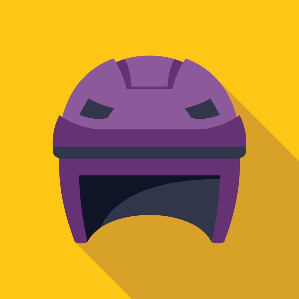 Purple hockey helmet providing safety during a sports game vector