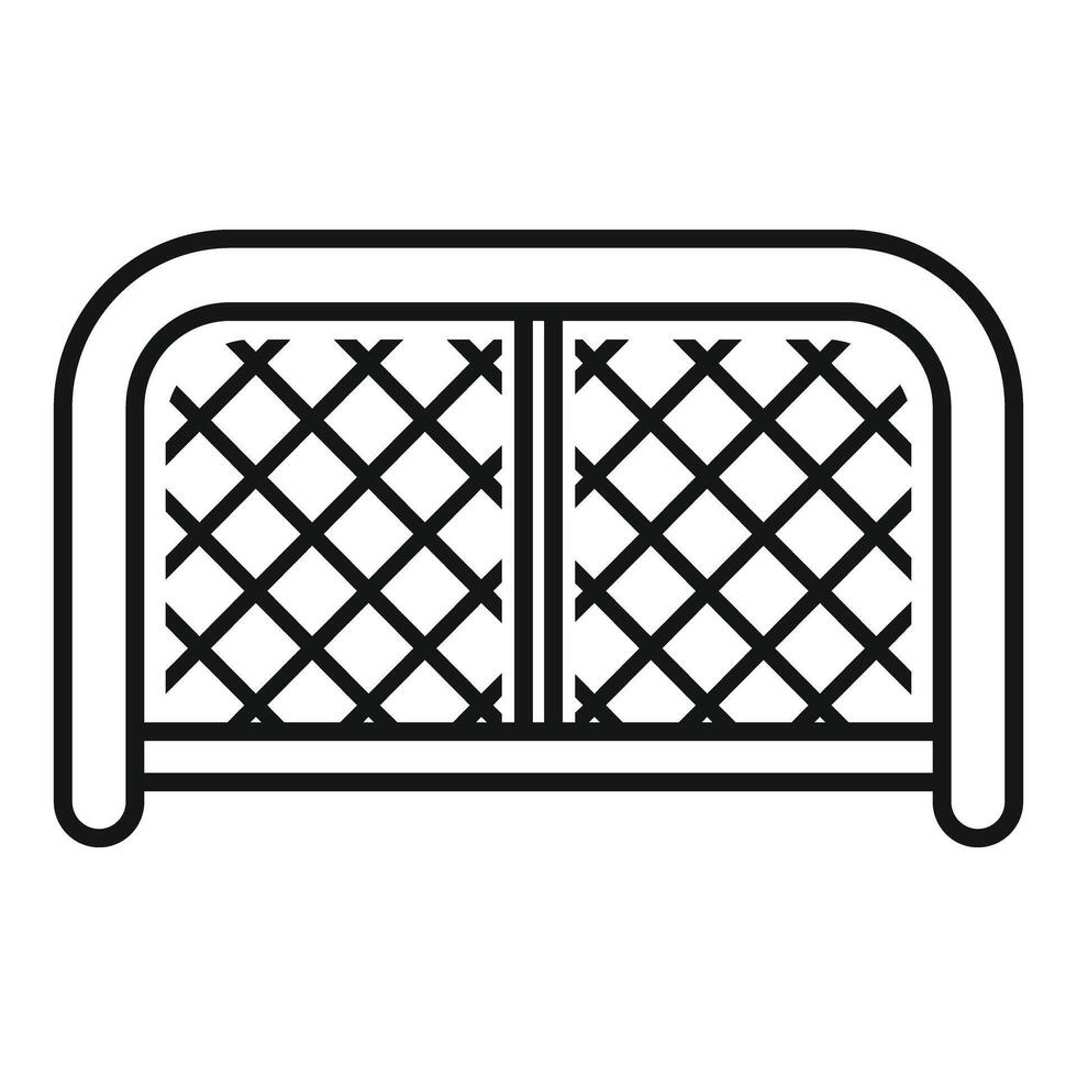 Empty soccer goal is waiting for the ball to hit the net vector