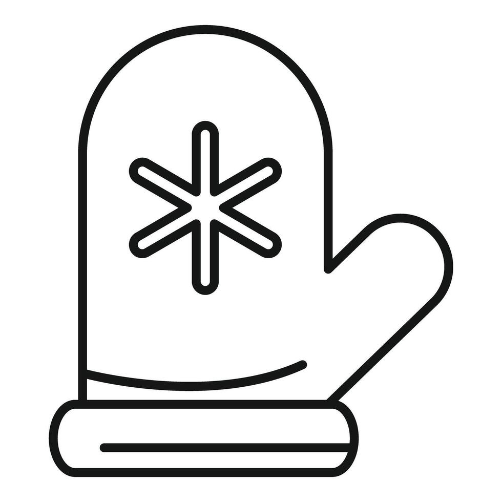 Warm winter mitten with snowflake showing cold weather vector