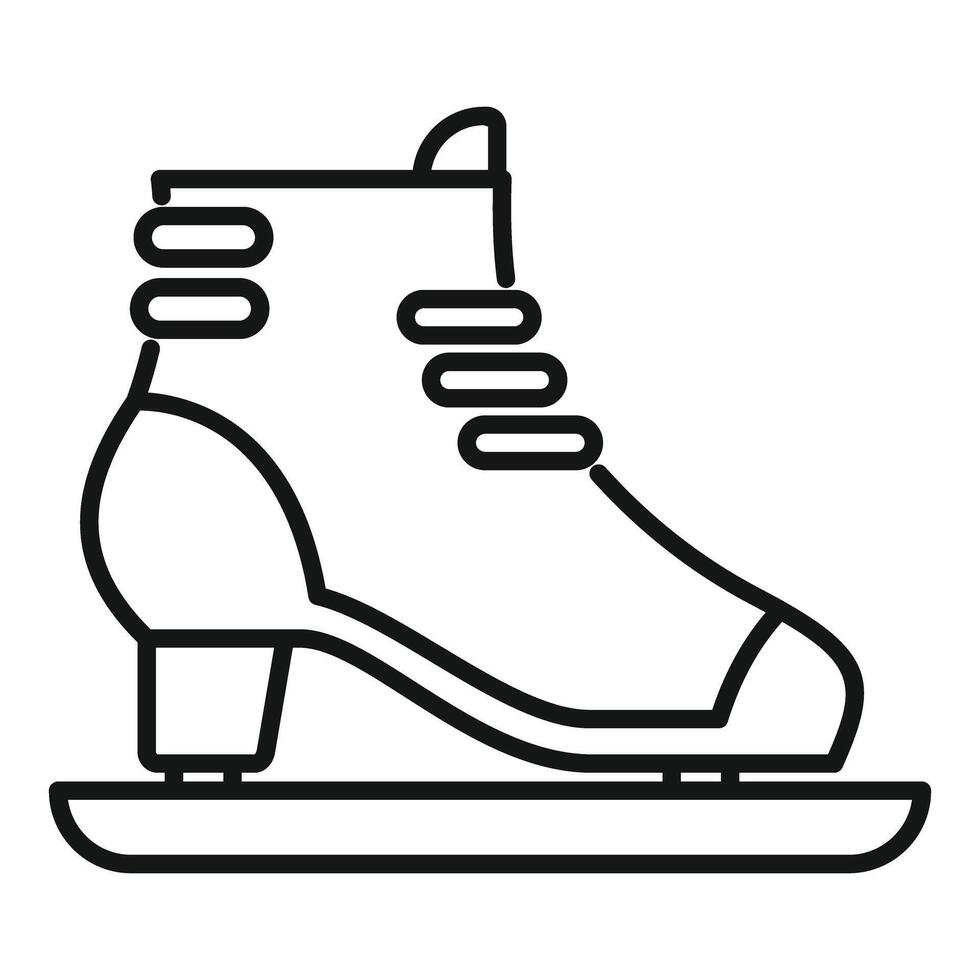 Ice skate shoe footwear winter sport recreation blade sharp outline icon symbol vector