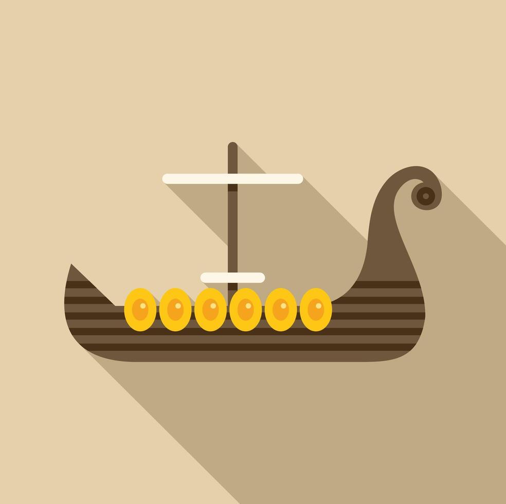 Drakkar viking ship is sailing on the water vector