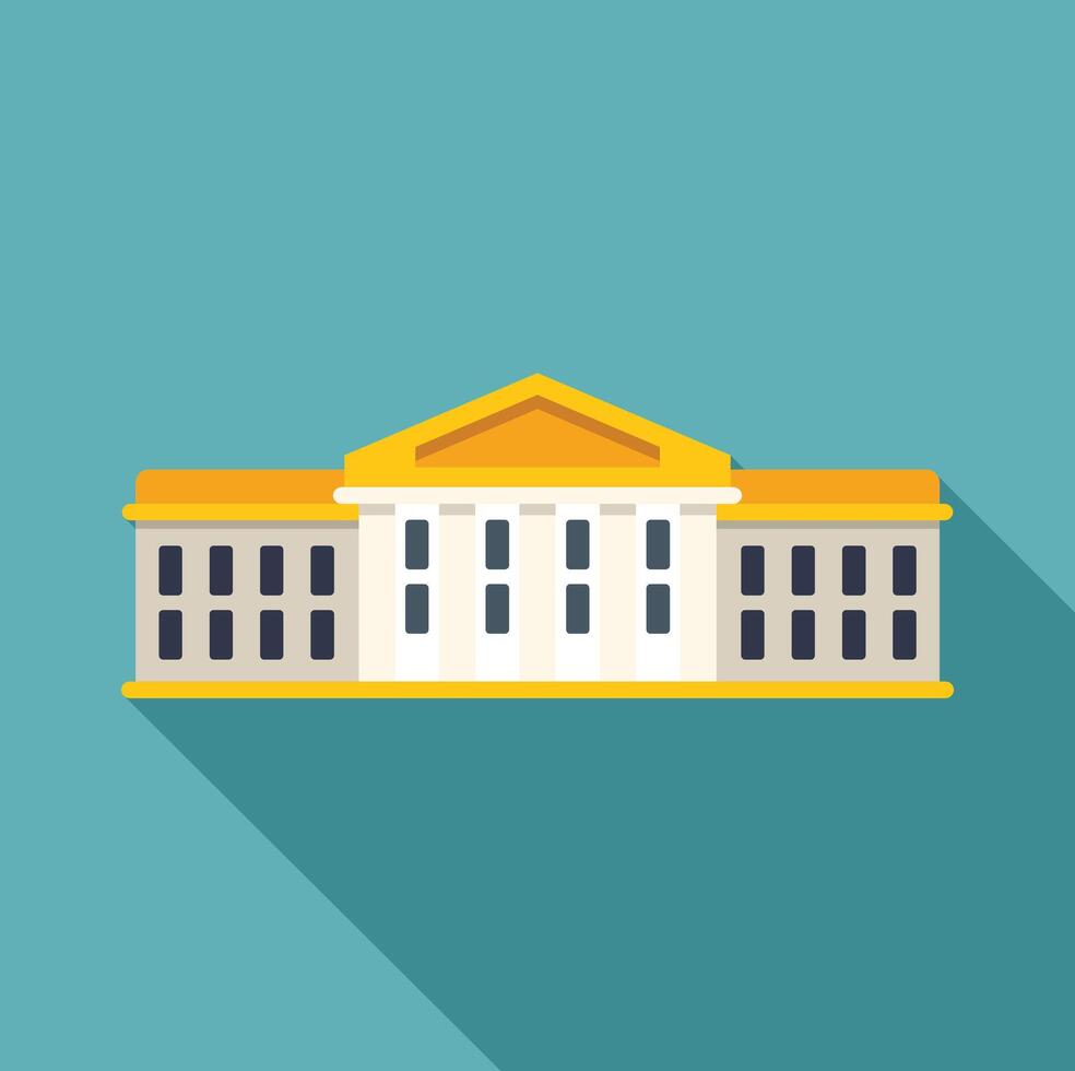 Government building facade featuring columns and windows vector