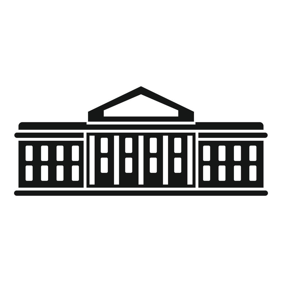 Large government building with columns facade icon simple style vector