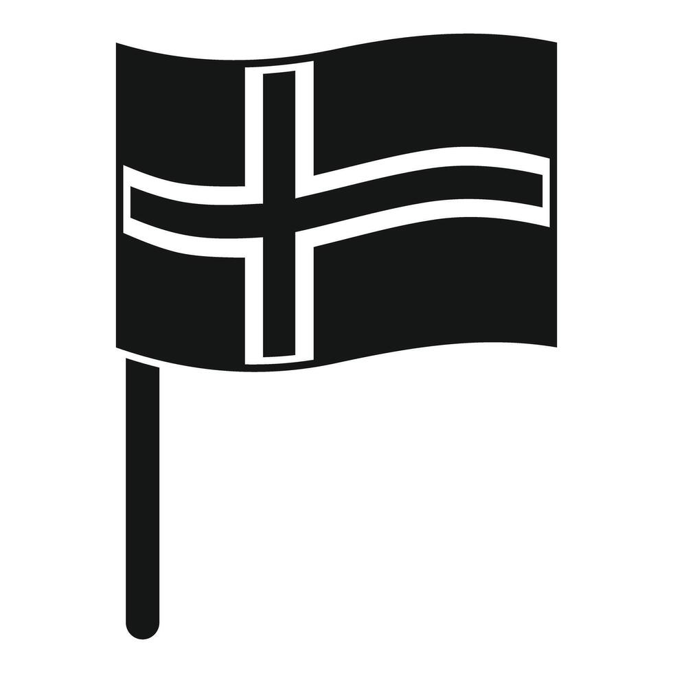 Black and white flag of faroe islands waving in the wind vector