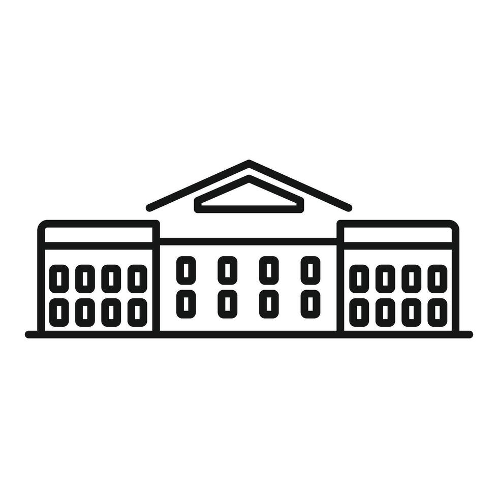 Line icon style illustration of a public building representing government, education, or healthcare vector