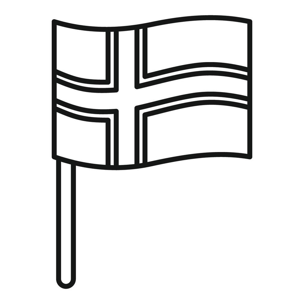 Iceland flag waving in the wind on flagpole vector