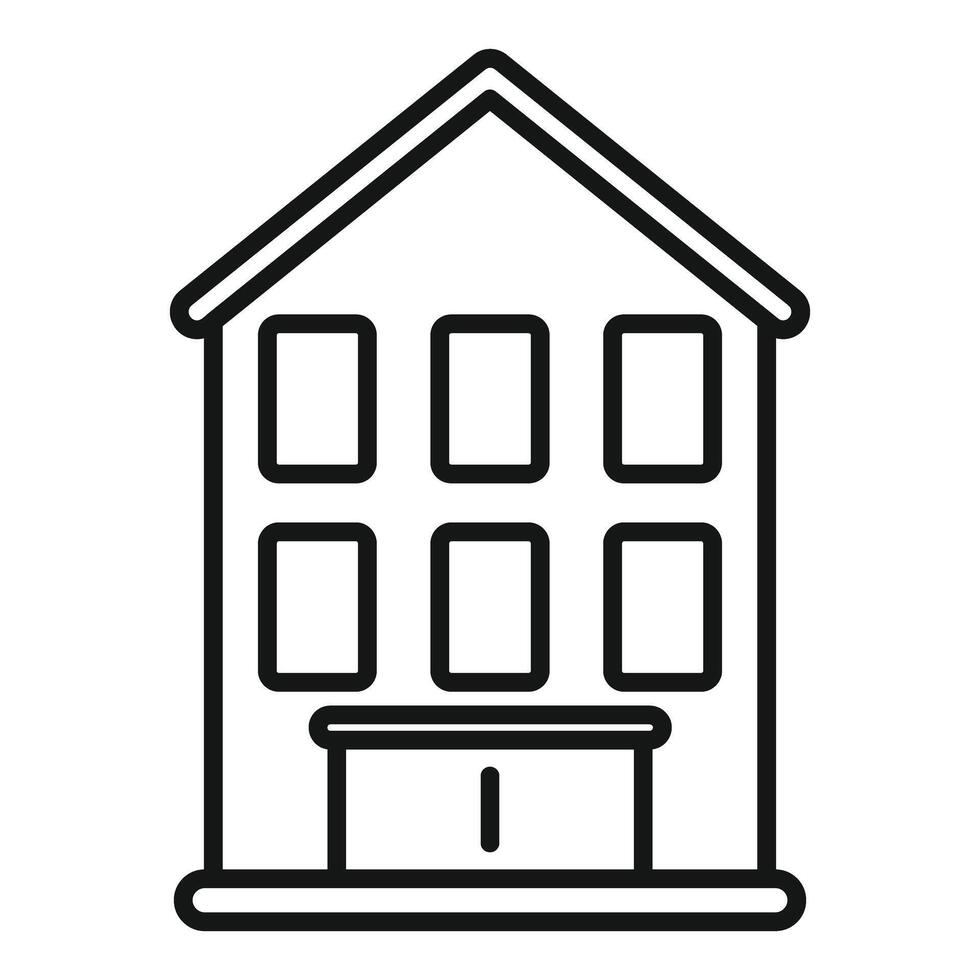 Line drawing representing an apartment building with many windows vector