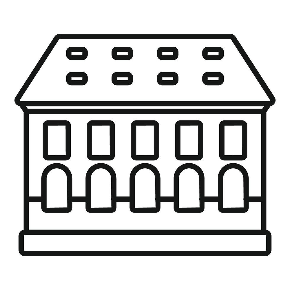 Big classic building facade with columns and windows vector