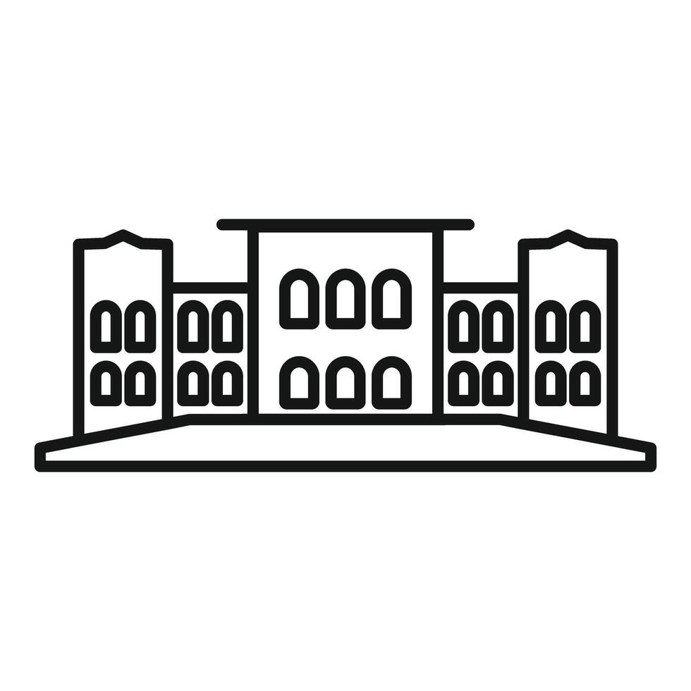 Big parliament building icon, thin line style vector