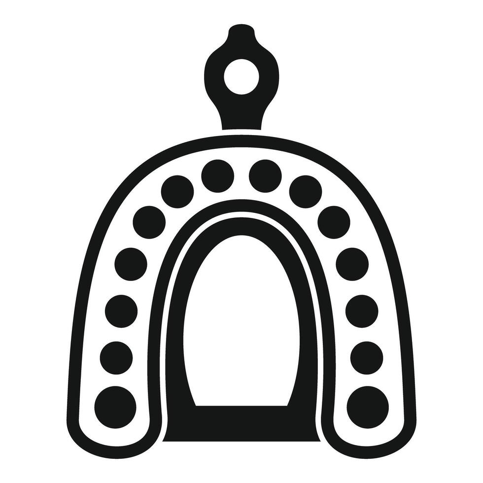 Dental impression tray icon showing teeth molding process vector