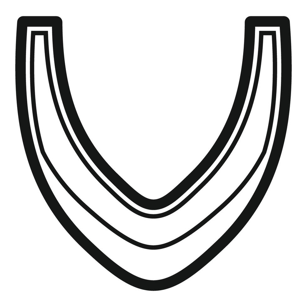 Mouth guard forming lines creating a v shape on white background vector